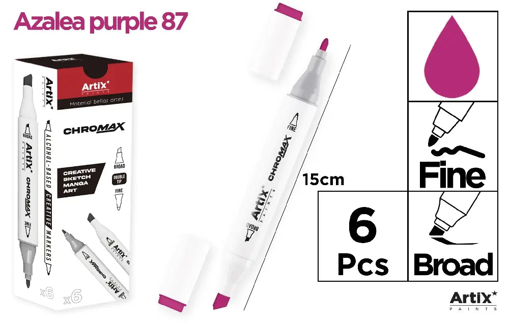 ROTULADORA DOBLE PUNTA A BASE DE ALCOHOL CHROMAX 87 AZALEA PURPLE