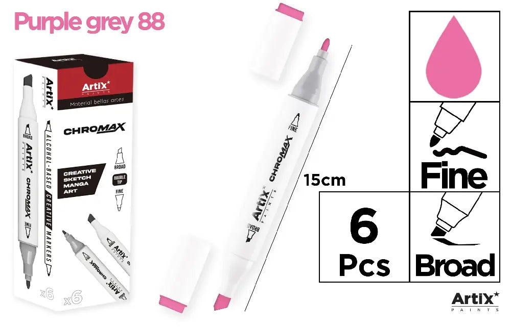 ROTULADORA DOBLE PUNTA A BASE DE ALCOHOL CHROMAX 88 PURPLE GRAY