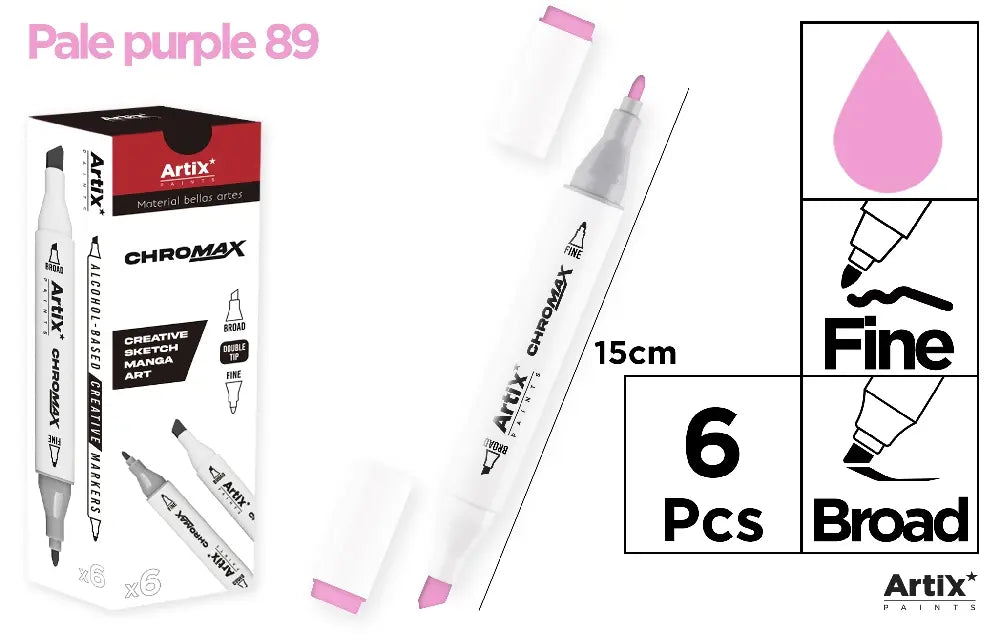 ROTULADORA DOBLE PUNTA A BASE DE ALCOHOL CHROMAX 89 PALE PURPLE