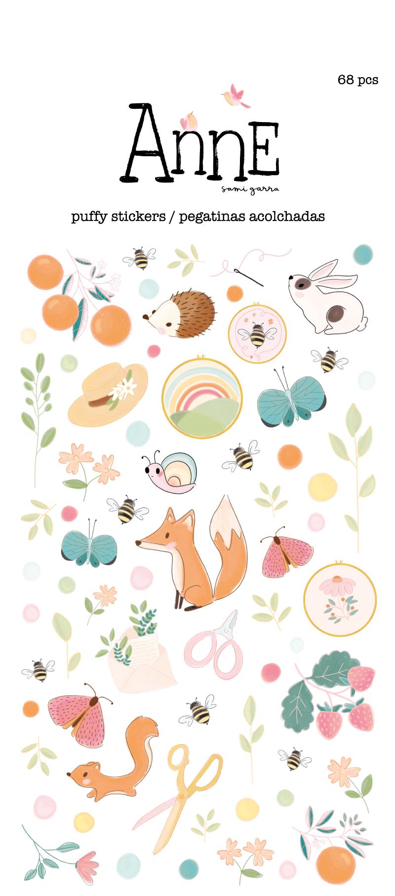 PEGATINAS PUFFY ILUSTRACIONES ANNE DE SAMI GARRA