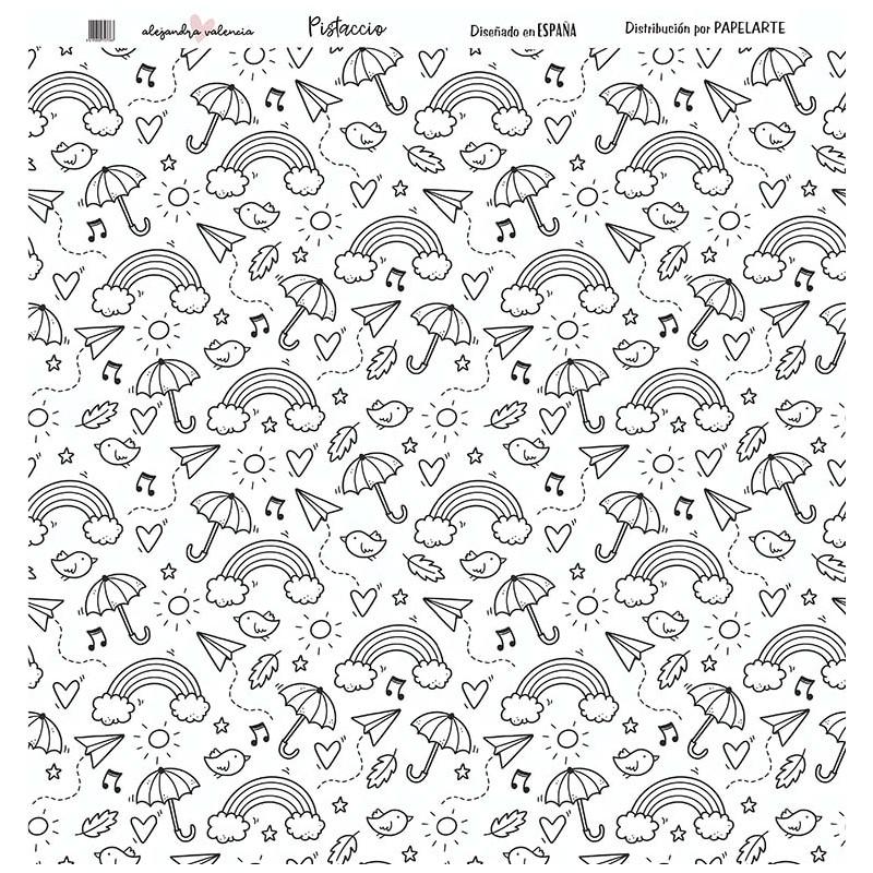 ACETATO IMPRESO ARCOIRIS PISTACCIO ALGO MAS QUE SCRAP