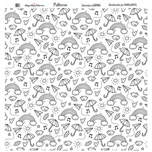 ACETATO IMPRESO ARCOIRIS PISTACCIO ALGO MAS QUE SCRAP