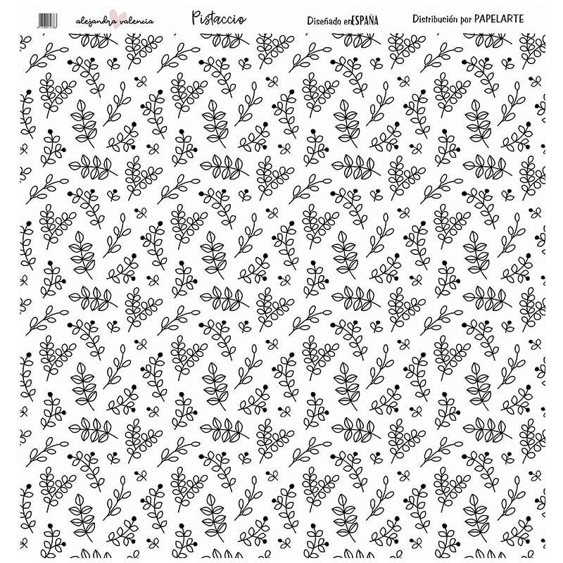 ACETATO IMPRESO HOJITAS PISTACCIO ALGO MAS QUE SCRAP