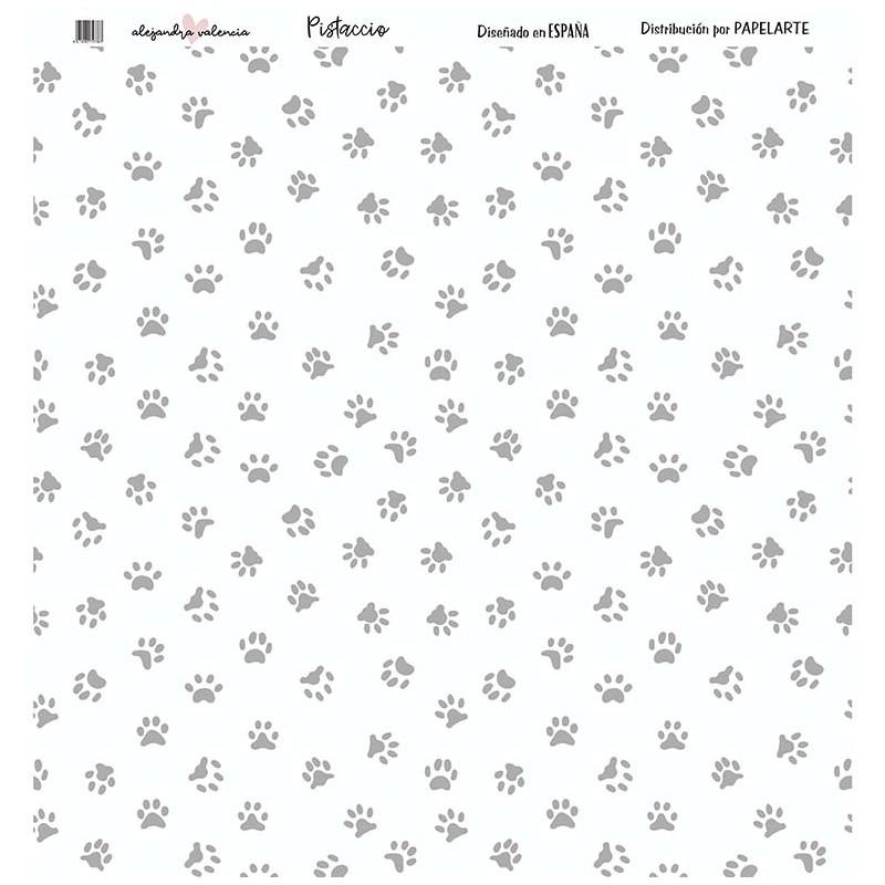 ACETATO IMPRESO HUELLAS PISTACCIO ALGO MAS QUE SCRAP