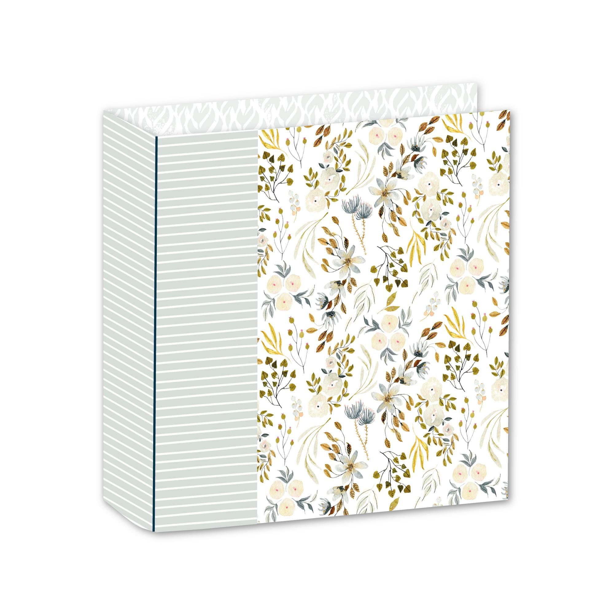 "ALBUM 9""x12"" CON 4 ANILLAS FLORES AZULES DE COCOLOKO