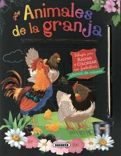 DIBUJOS PARA RASPAR Y COLOREAR ANIMALES DE LA GRANJA