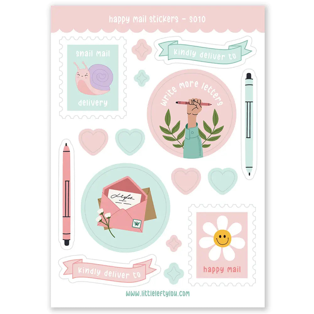 Adhesivos impermeables mate Happy Mail