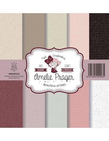 PAPELES SCRAPBOOKING BEAUTIFUL LETTERS  X6