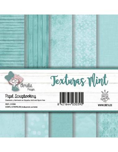PAPELES DE SCRAPBOOKING TEXTURAS MINT X6
