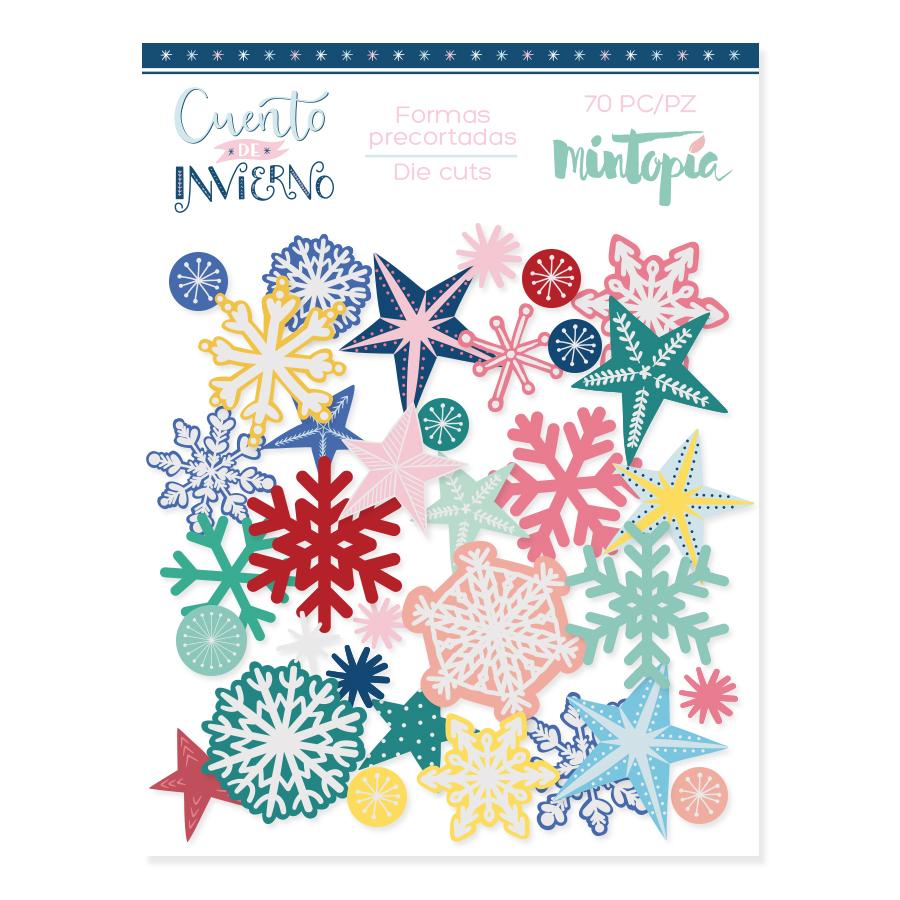 DIE CUTS COPOS DE NIEVE CUENTO DE INVIERNO DE MINTOPIA