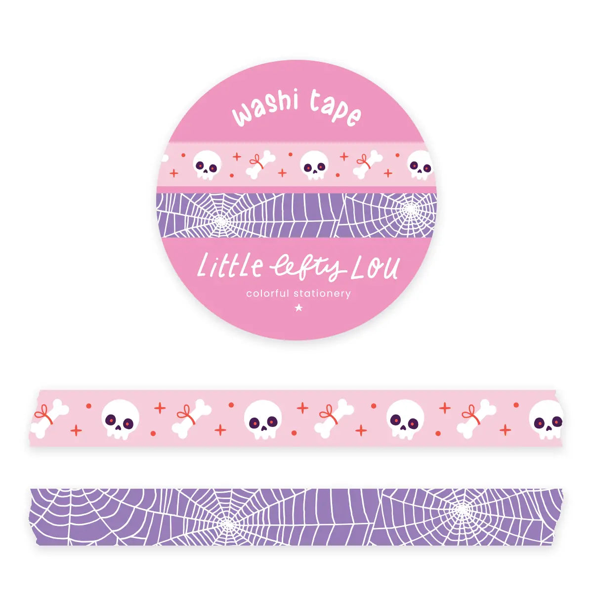 Set de cintas adhesivas Slim Skulls and Spiderweb (pastel)