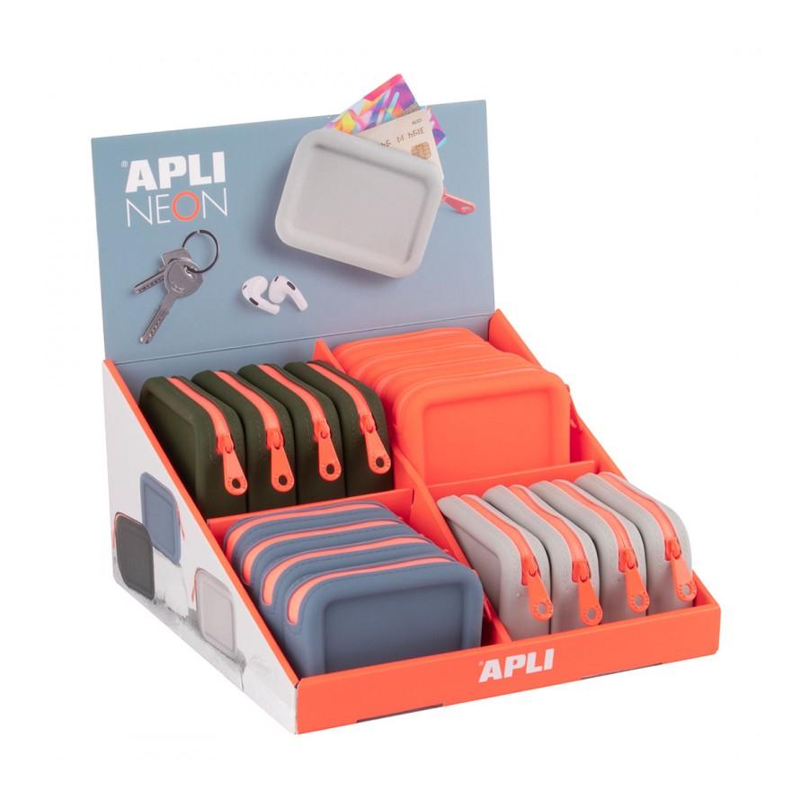 MONEDERO DE SILICONA SERIE NEON NARANJA APLI