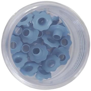 EYELETS X 20 UNIDADES FLOR AZUL BEBE