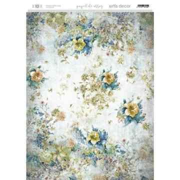 PAPEL ARROZ DEC. ARTIS DECOR 297 x32 CM FONDO FLORAL AZUL