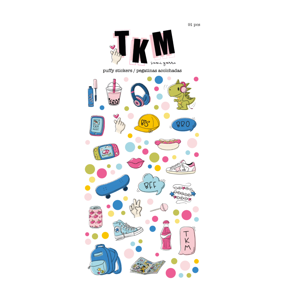PEGATINAS PUFFY ILUSTRACIONES TKM SAMI GARRA