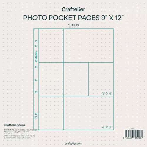 "PACK DE FUNDAS PARA ALBUMES 9x12"" 7 BOLSILLOS CRAFTELIER