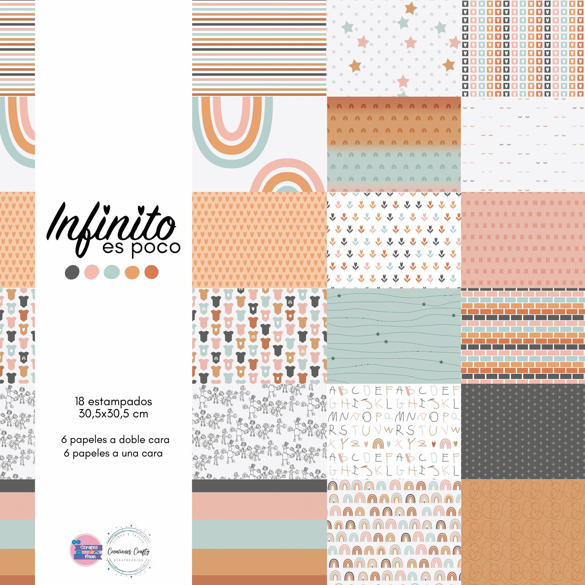 PAPELES PARA SCRAPBOOKING INFINITO ES POCO REACIONES CRAFTY