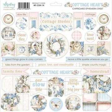 MINTAY CHIPBOARD EPHEMERA 12x12'' Words- Cottage Heart