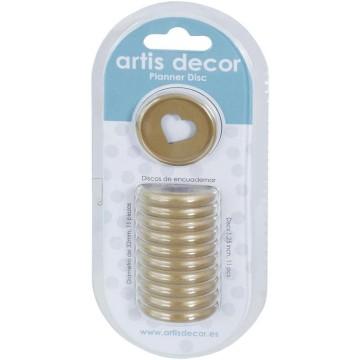 PACK 11 PLANNER DISC ARTIS DECOR 32mm. ORO