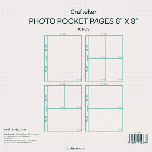 "PACK DE FUNDAS PARA ALBUMES 6x8"" 10 BOLSILLOS CRAFTELIER