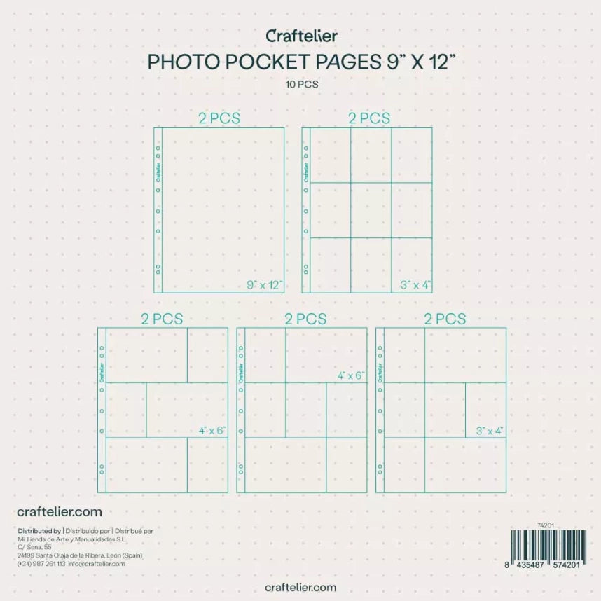 "PACK DE FUNDAS PARA ALBUMES 9x12"" CRAFTELIER