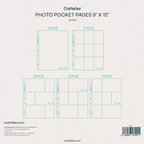 "PACK DE FUNDAS PARA ALBUMES 9x12"" CRAFTELIER