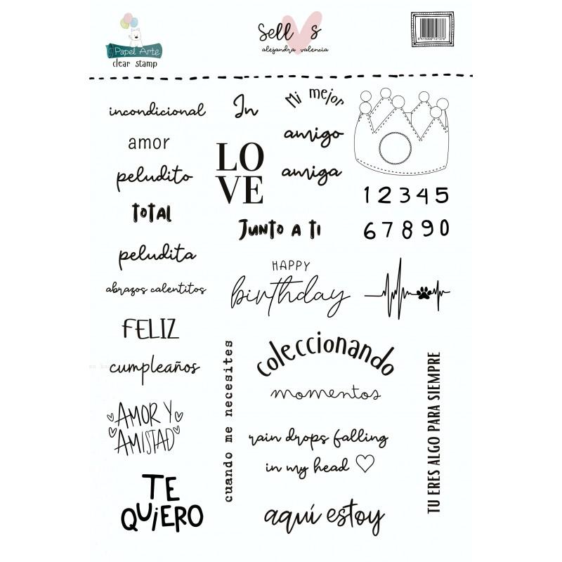 SET DE SELLOS PALABRAS PISCTACCIO ALGO MAS QUE SCRAP