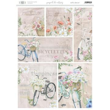 PAPEL ARROZ DEC. ARTIS DECOR 297 x32 CM BICYCLETTES