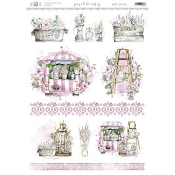 PAPEL ARROZ DEC. ARTIS DECOR 297 x32 FLOWERS TRUCK