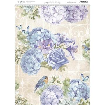 PAPEL ARROZ DEC. ARTIS DECOR 297 x32 CM HORTENSIAS
