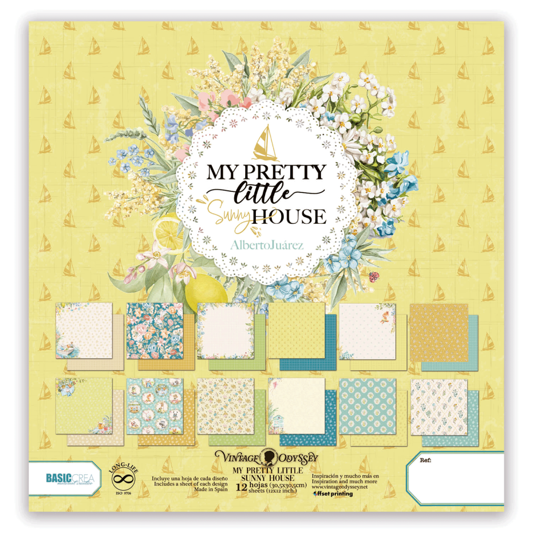 PAPER PAD SUNNY HOUSE 12 PAPELES A DOBLE CARA 12x12 VINTAGE ODYSSEY