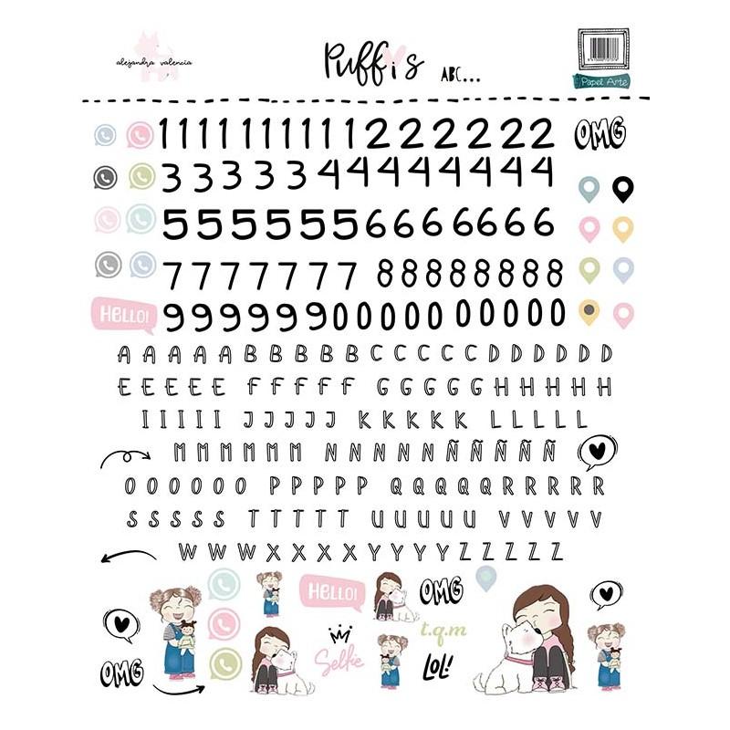 PEGATINAS PUFFY ABC PISTACCIO ALGO MAS QUE SCRAP