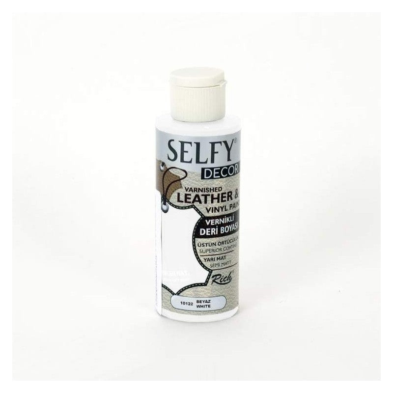 PINT. SELFY DECOR LEATHER (cuero) RICH 120cc. 10122 WHITE