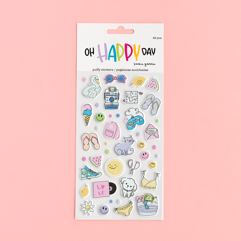 PEGATINAS PUFFY ILUSTRACIONES OH HAPPY DAY DE SAMI GARRA