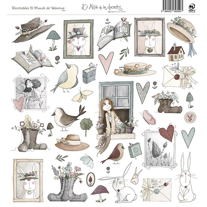 PAPEL RECORTABLES EL  MUNDO DE VALENTINA DEL ALTILLO DE LOS DUENDES