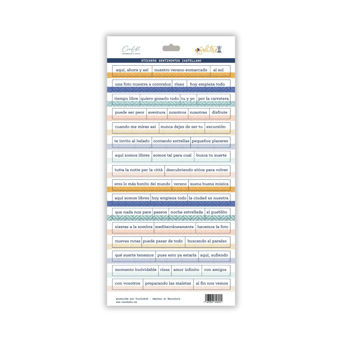 PEGATINAS SENTIMIENTOS CASTELLANO SALITRE DE COCOLOKO