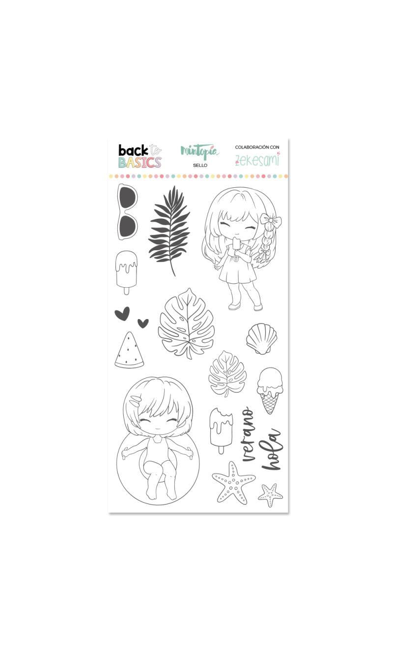 SELLO BACK TO BASICS HOLA VERANO POR ZEQUESAMI MINTOPIA
