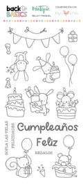 Sello Feliz Cumpleaños Back to Basics by My Enchanted Colors