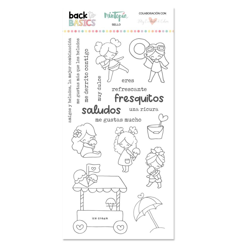 Sello Saludos fresquitos by My enchanted colors de Mintopía
