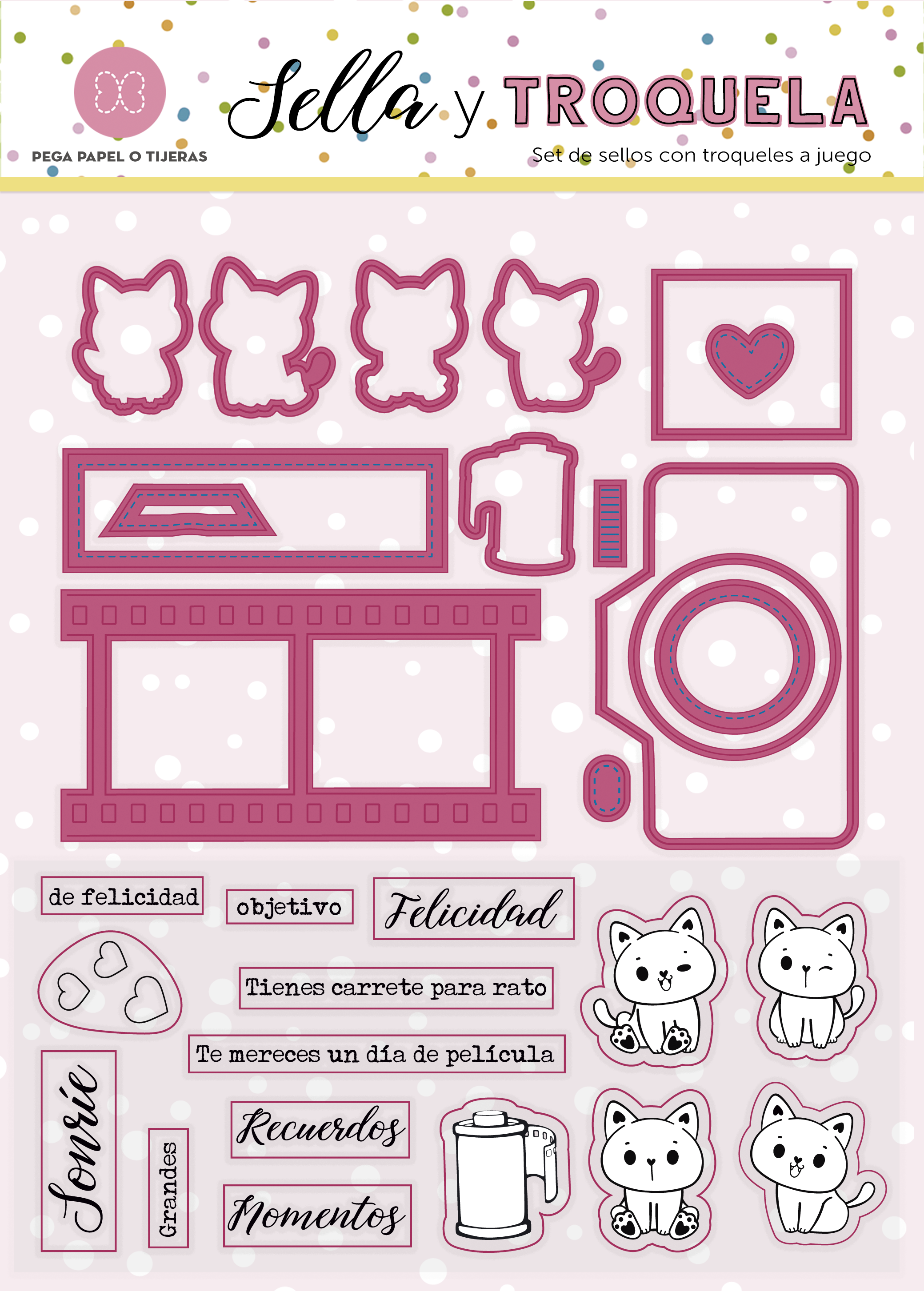 "TROQUEL COMBINADO CLIC DE PEGA PAPEL Y TIJERAS