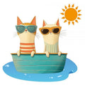 TRANSFER DTF TEXTIL 24x23cm. Cats Ship