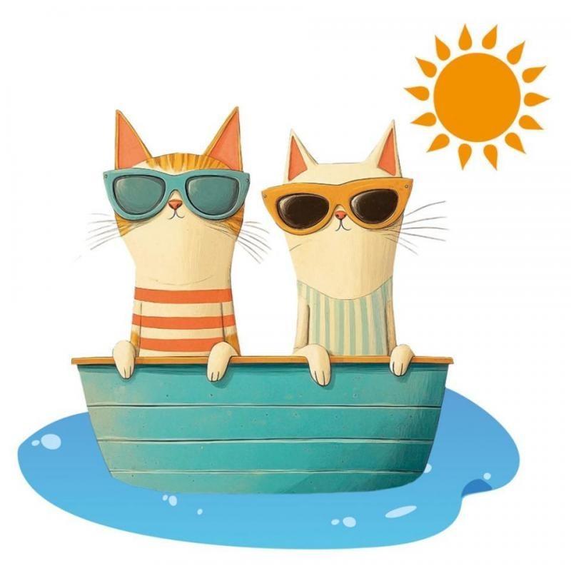 TRANSFER DTF TEXTIL 24x23cm. Cats Ship