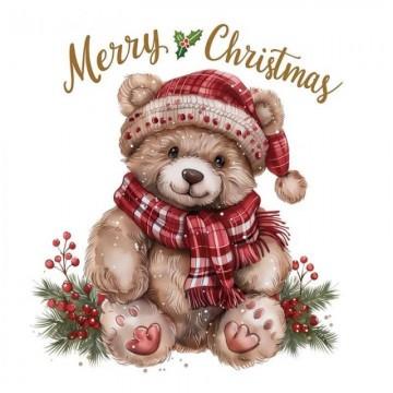 TRANSFER DTF TEXTIL 24x23cm. Christmas Bear
