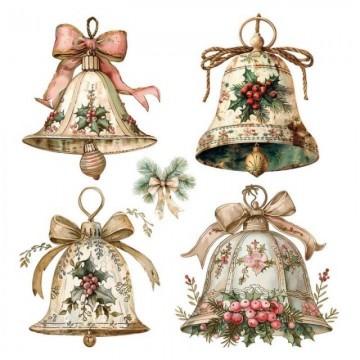 TRANSFER DTF TEXTIL 24x23cm. Christmas Bells