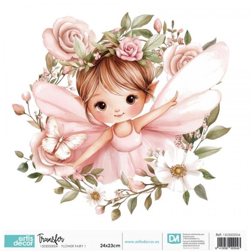 TRANSFER DTF TEXTIL 24x23cm. Flower Fairy 1