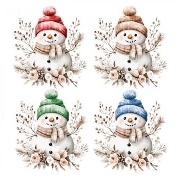 TRANSFER DTF TEXTIL 24x23cm. Vintage Snowman