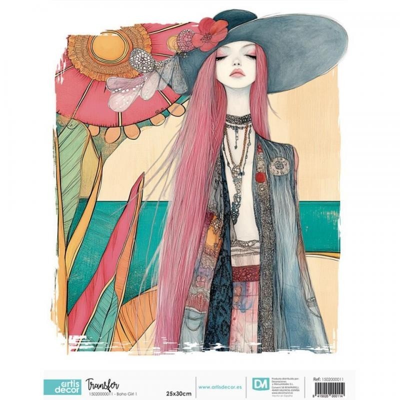 Transfer DTF Textil 25x30 Boho Girl 1