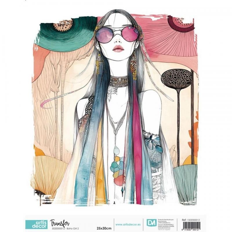 Transfer DTF Textil 25x30 Boho Girl 2
