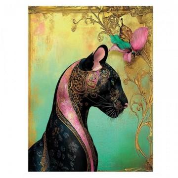 TRANSFER DTF TEXTIL 25x30cm. Golden Panther