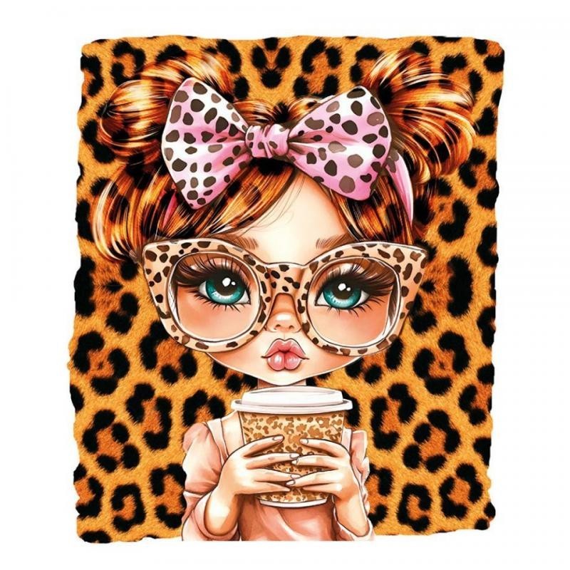 TRANSFER DTF TEXTIL 25x30cm. Leopard Girl 1